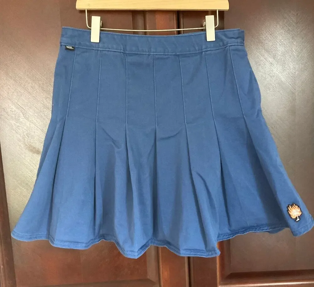 Vans - Retro Punk Blue Sunset Pleated Skater Mini Skirt - 29/M